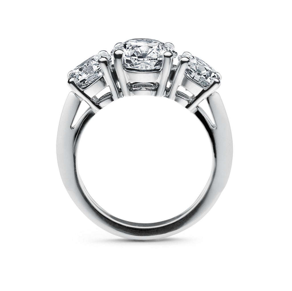 Moissanite three-stone engagement ring for wedding