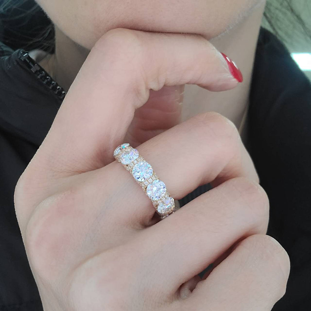 Gold Moissanite Eternity Band Ring