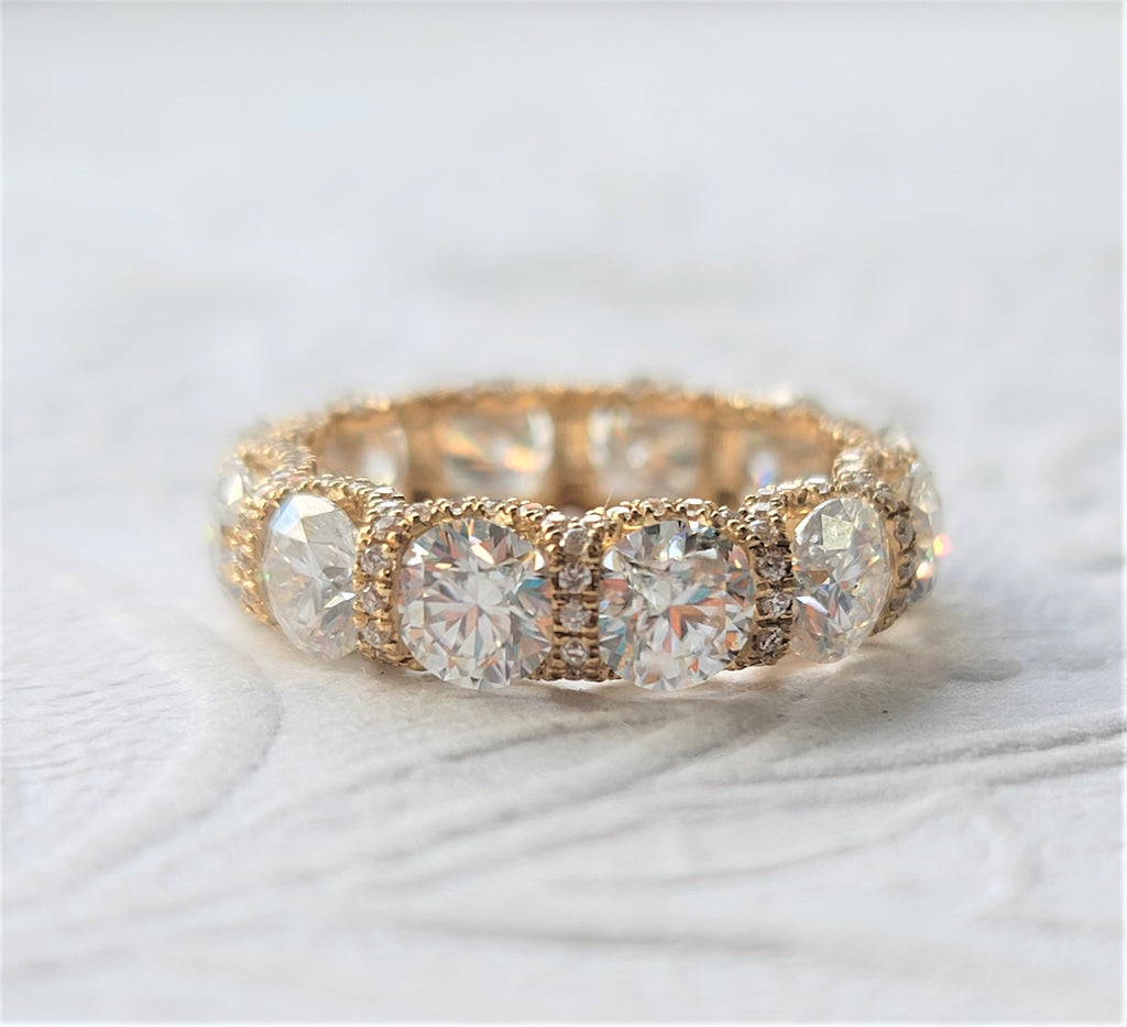 Gold Moissanite Eternity Band Ring