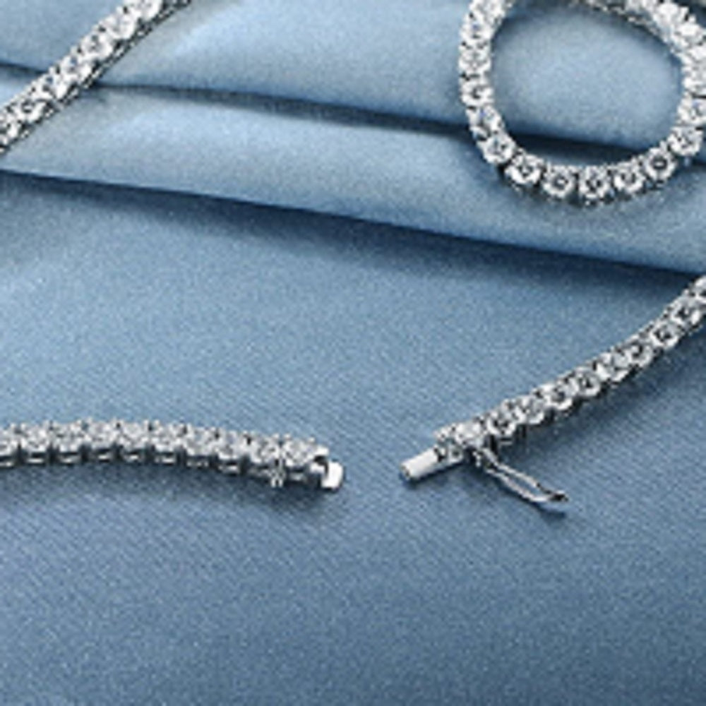 3mm Moissanite Single Row Unisex Tennis Chain Necklace