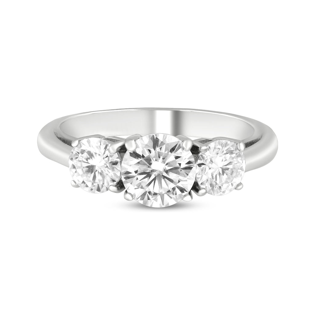 Moissanite Three-Stone Engagement Ring