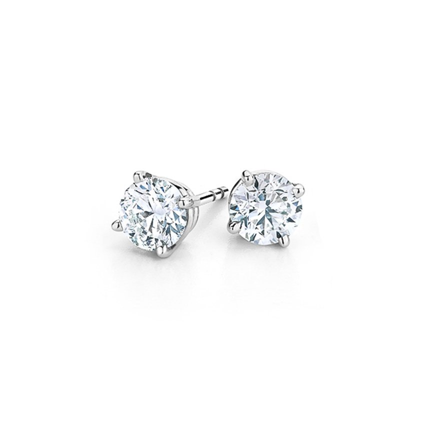 18K White Gold 2 CT Certified Moissanite Unisex Earring Studs