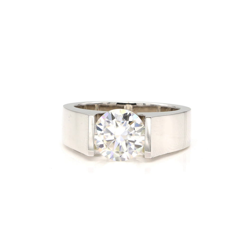 Moissanite Tension Set Engagement Ring