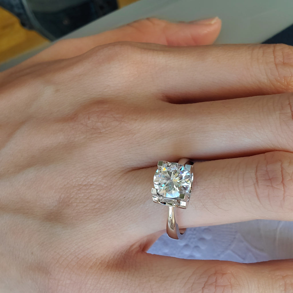 Moissanite Tension Set Engagement Ring