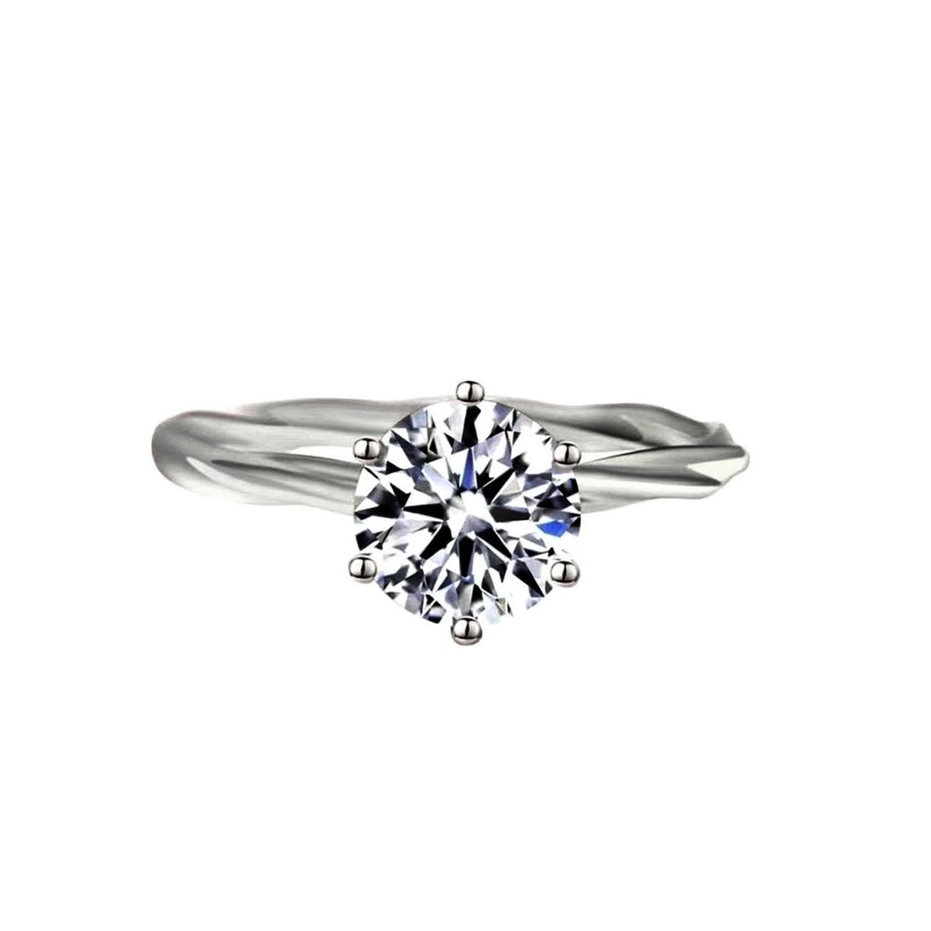 Round Moissanite Engagement Ring