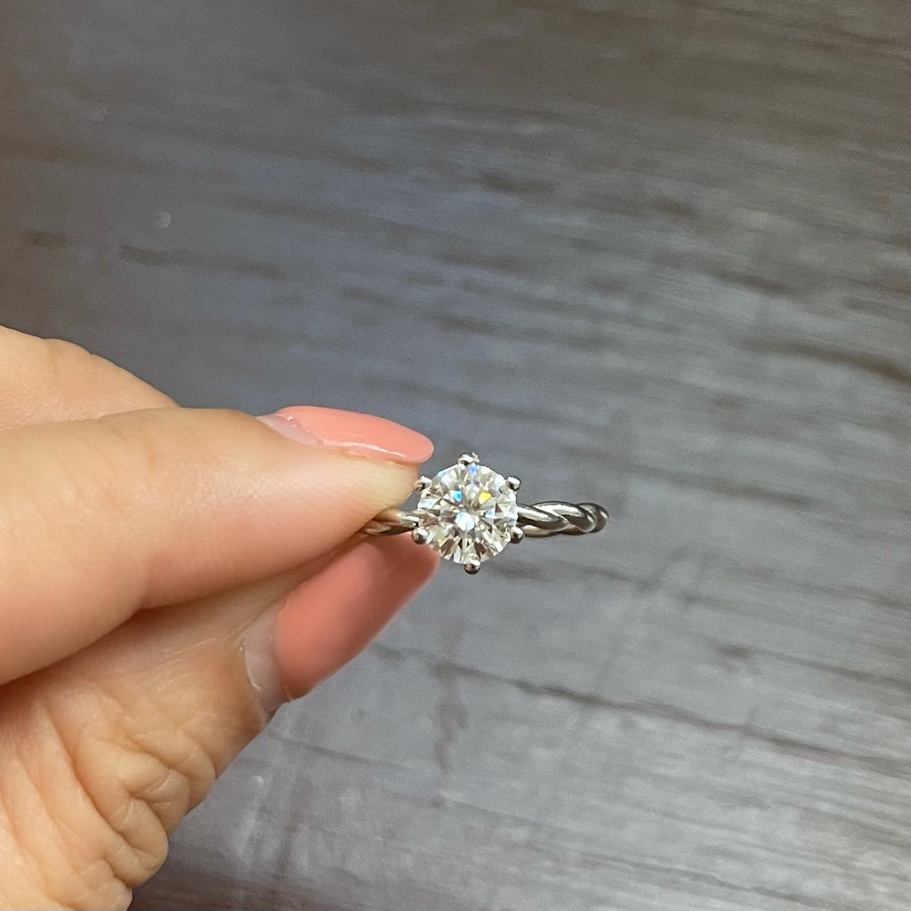 Round Moissanite Engagement Ring