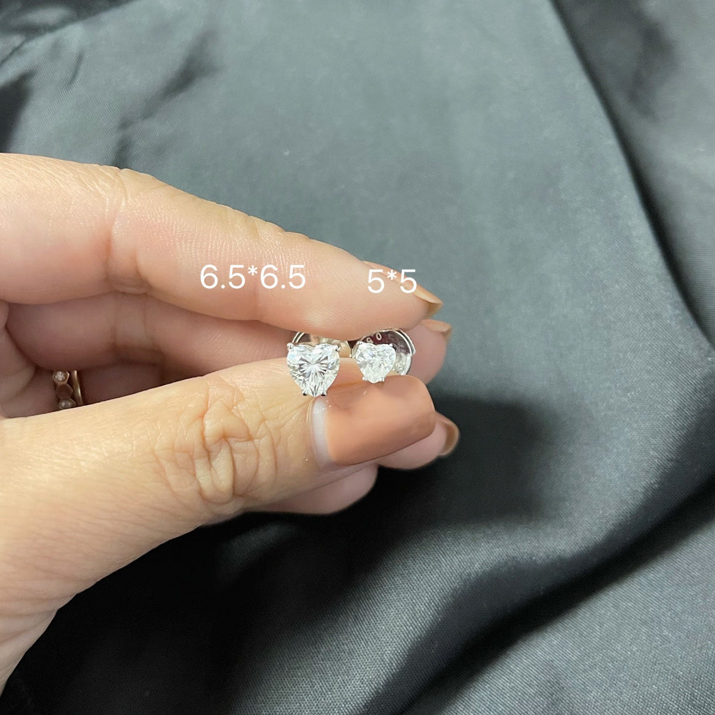 2ct Heart Shape VVS1 Certified Moissanite sterling silver earring studs