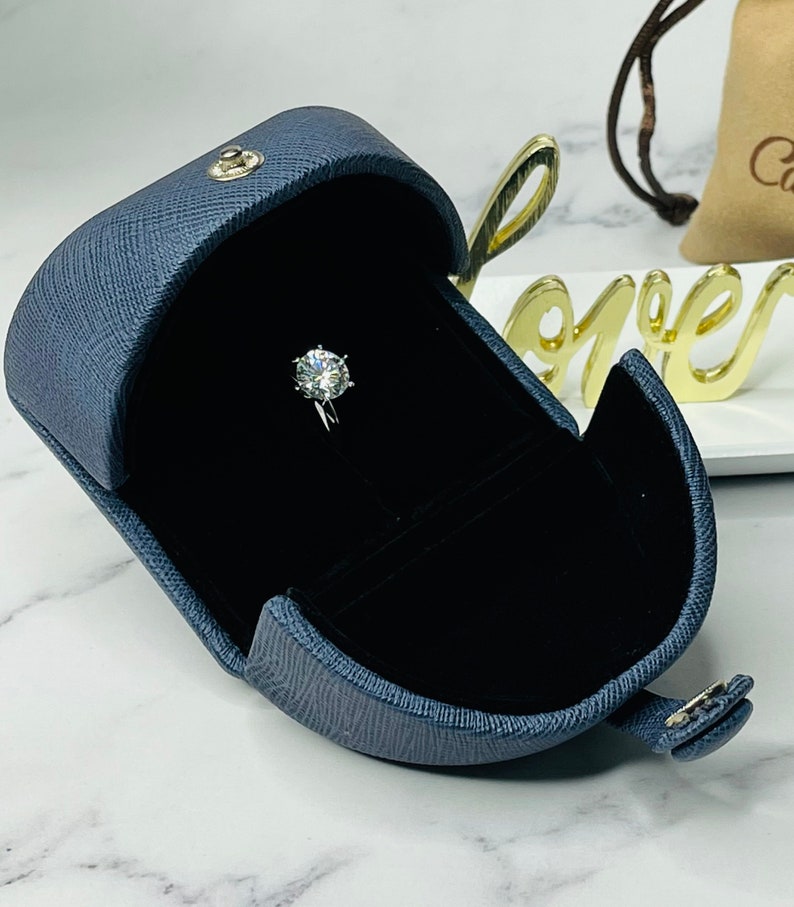 Round Moissanite Solitaire Engagement Ring